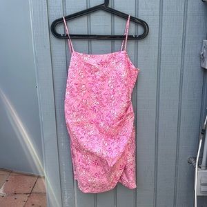 pink zara mini dress size m